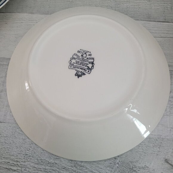 Pagnossin Set Of 2 Rimmed Soup Bowls Made In Italy Green & White 9" - Picture 6 of 7